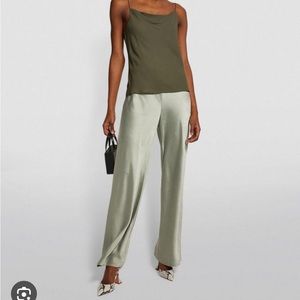 NWOT Vince Crinkled Satin Bias Pants in Sage